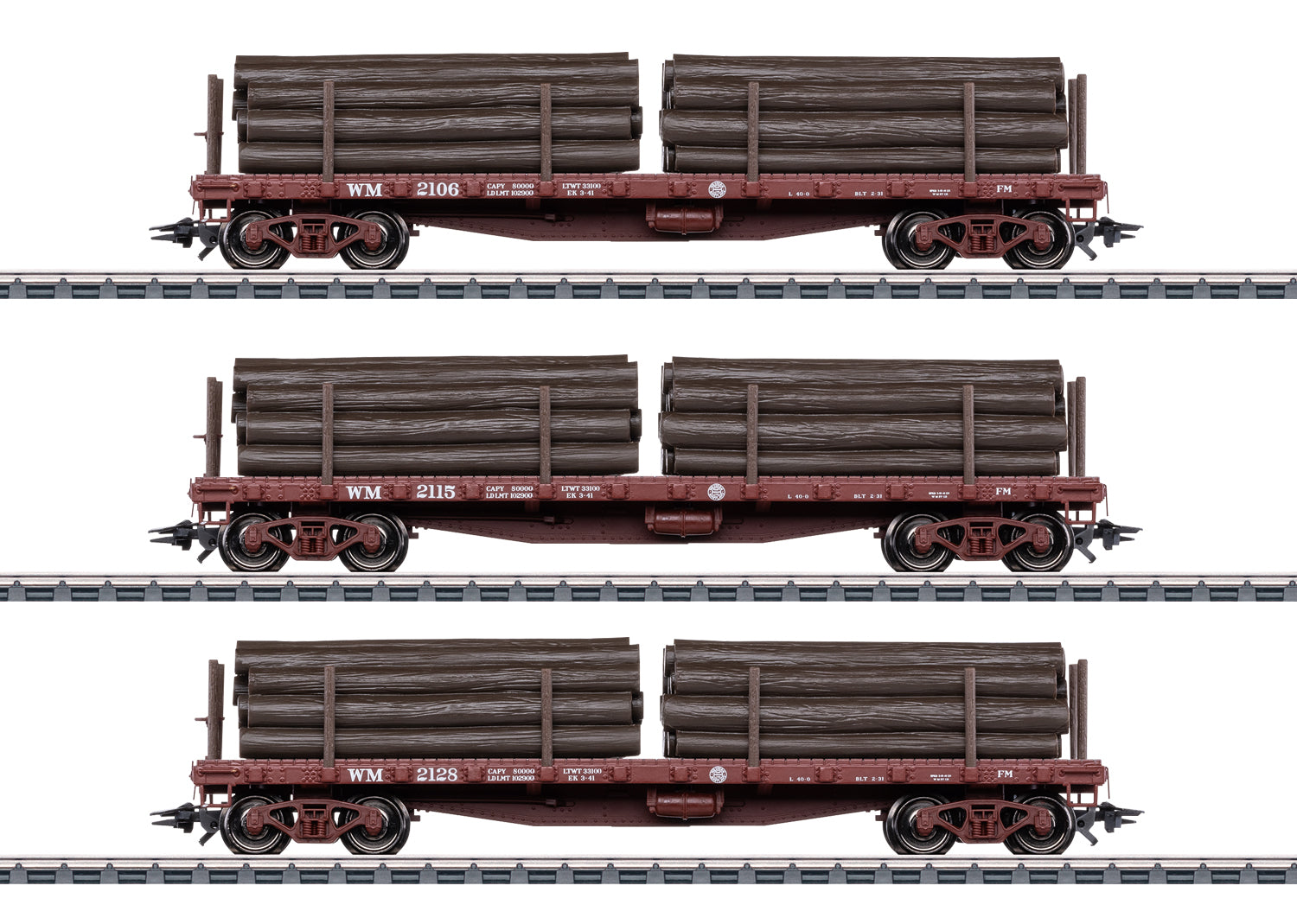 Marklin 45600 HO Western Maryland US Flat Car Set
