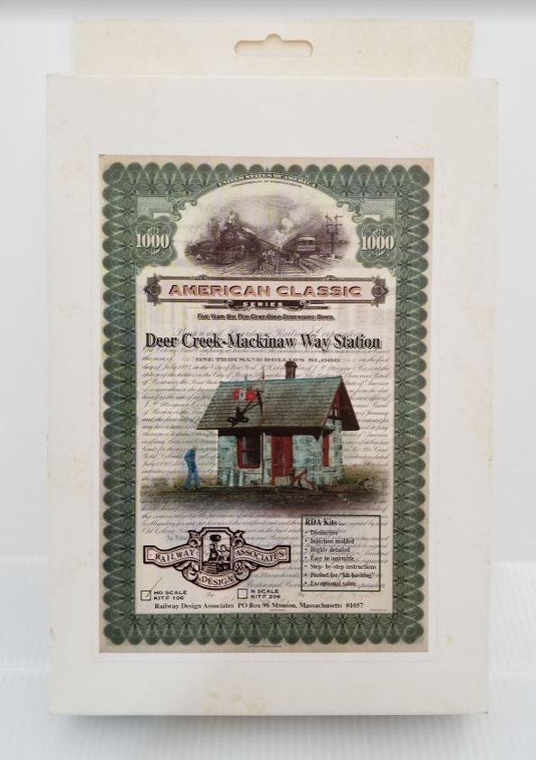 Railway Design Associates 106 HO Deer Creek Mackinaw Way Station Building Kit