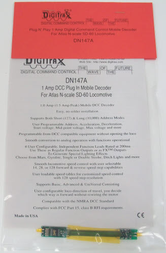 Digitrax DN147A Plug N' Play Mobile Decoder