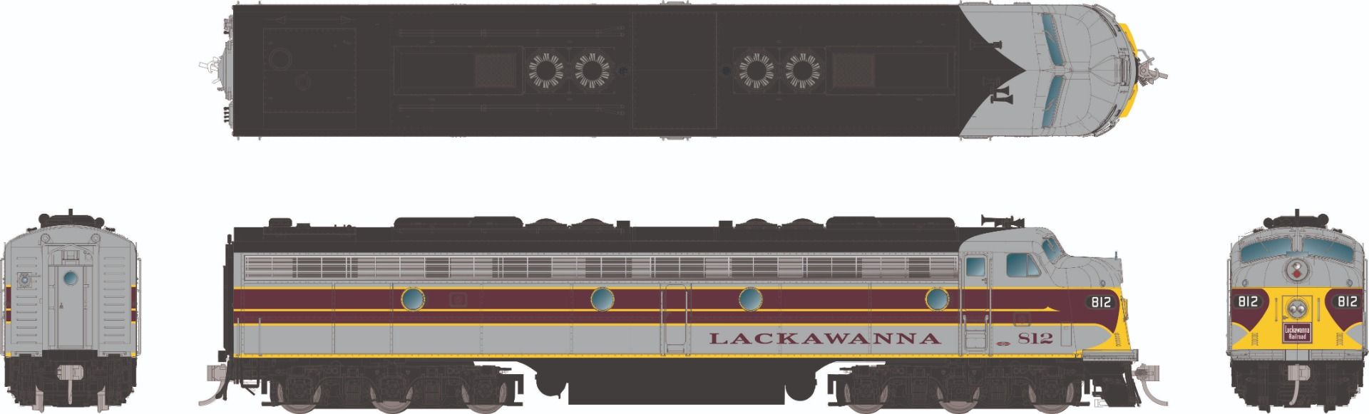 Rapido Trains 028577 HO DL&W EMD E8A Diesel Locomotive DC/DCC/Sound #812