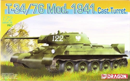 Dragon 7262 1:72 T-34/76 Mod.1941 Cast Turret Tank Plastic Model Kit