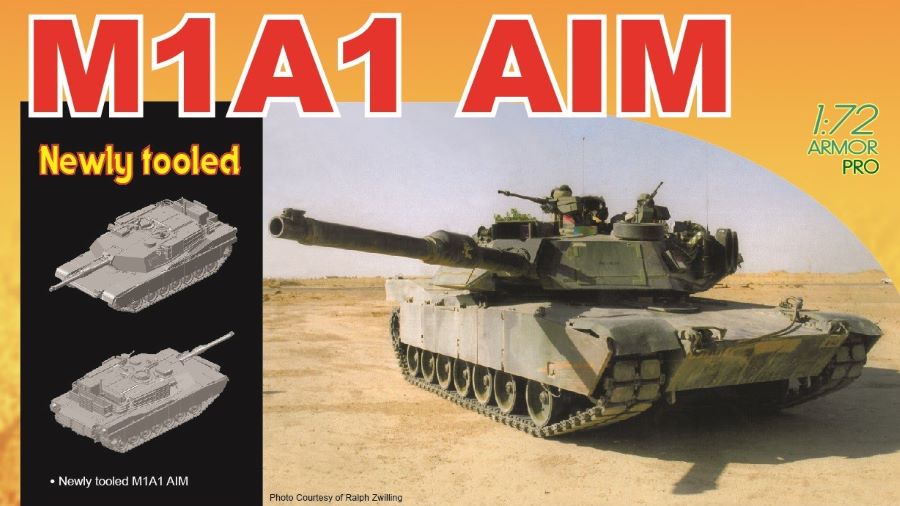 Dragon 7614 1:72 M1A1 Abrams AIM Military Tank Model Kit