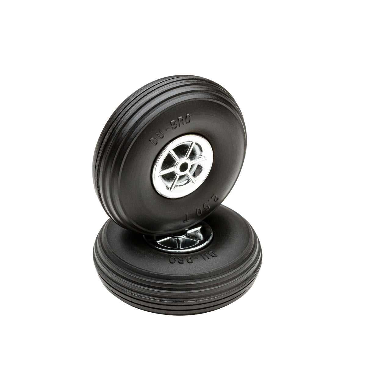 Dubro 250TC 2-1/2" Chrome Treaded Wheel (Pack of 2)