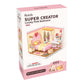Robotime DW016 Rolife Lovely Pink Bedroom DIY Miniature House