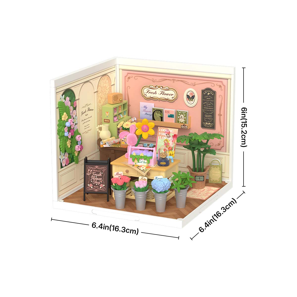 Robotime DW017B Rolife Fresh Flower Shop DIY Miniature House