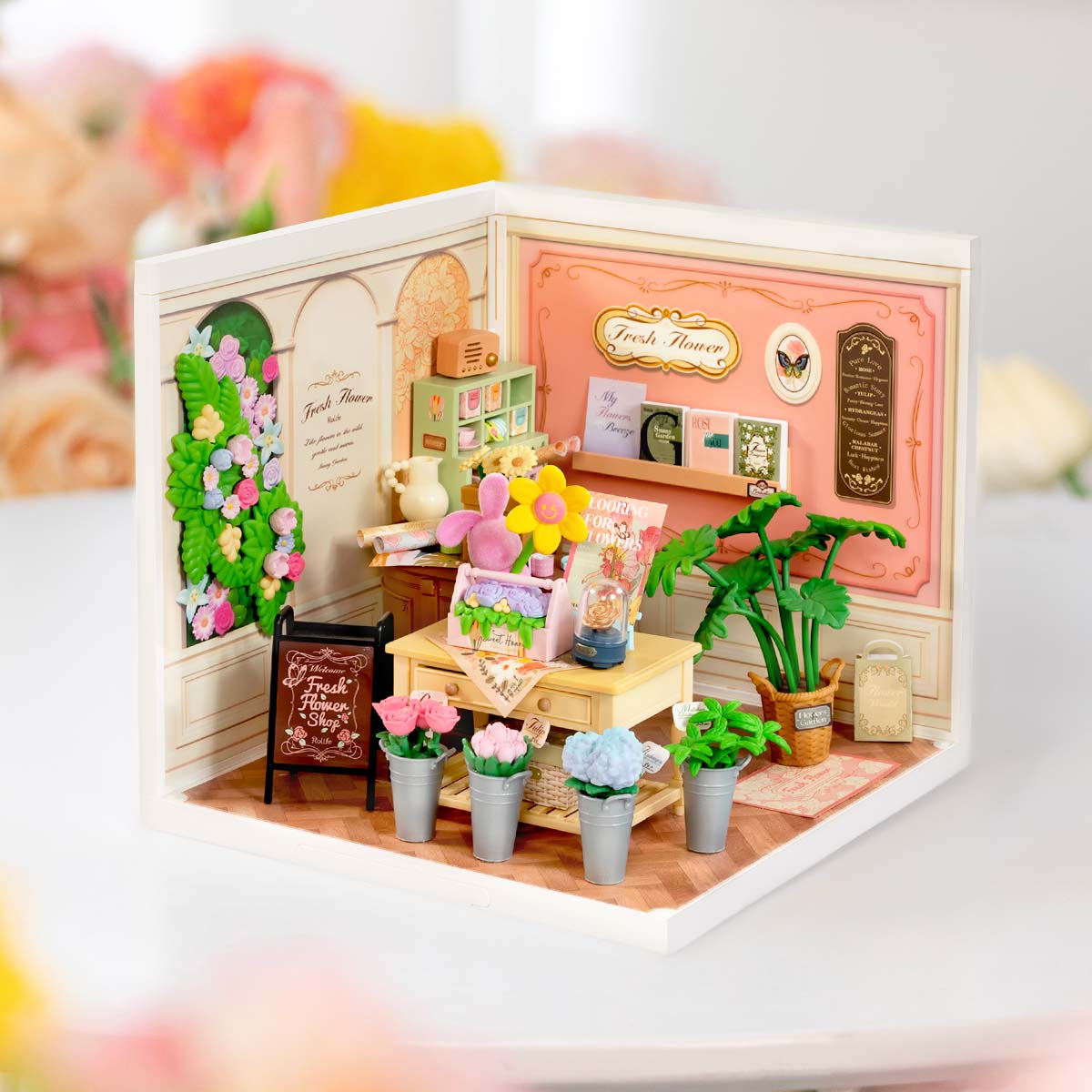Robotime DW017B Rolife Fresh Flower Shop DIY Miniature House