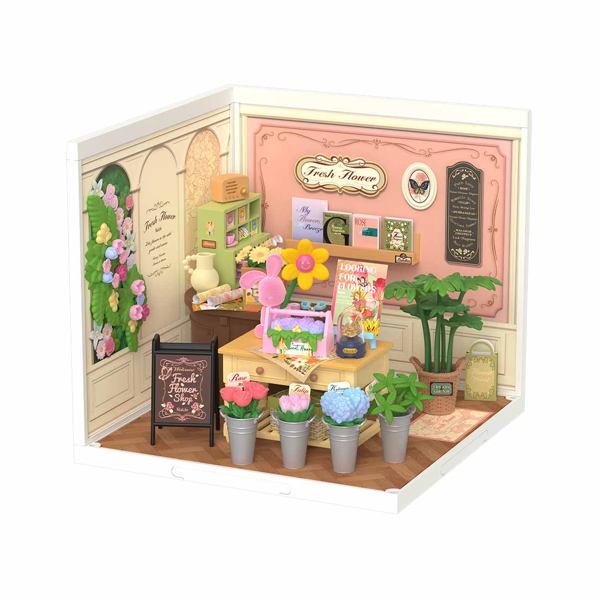 Robotime DW017B Rolife Fresh Flower Shop DIY Miniature House