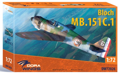 Dora Wings DW72026 1:72 Bloch MB.151 C.1 Aircraft Plastic Model Kit