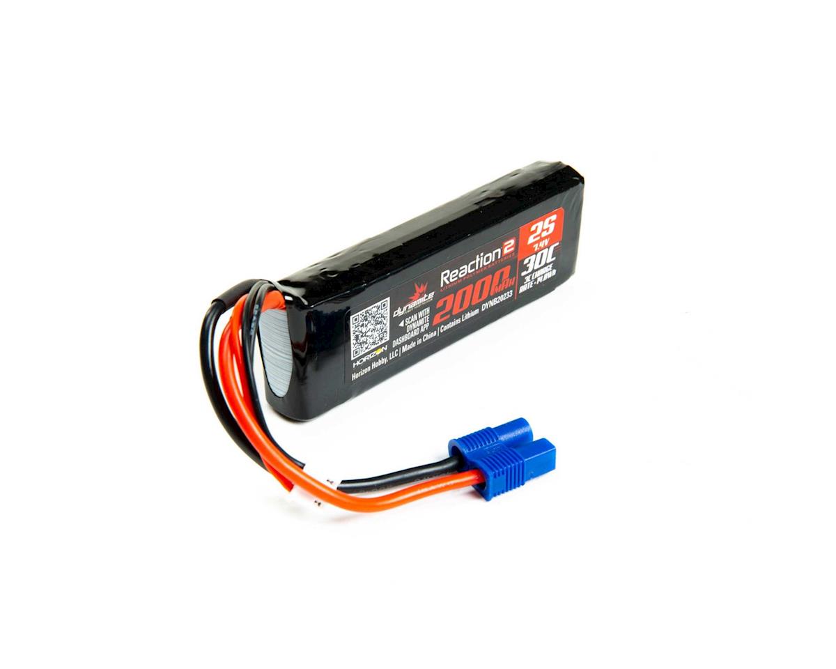 Dynamite B20233 EC3 7.4V 2000mAh 2S 30C Reaction 2.0 LiPo Battery