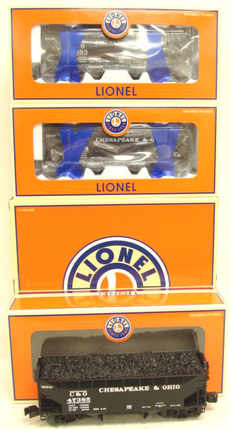 Lionel 6-21872 O Gauge Chesapeake & Ohio Offset 2-Bay Hopper (Set of 3) MT/Box