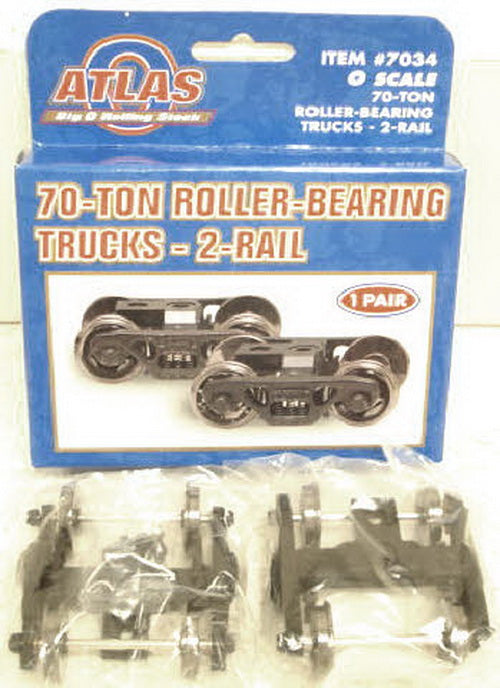 Atlas 7034 O 70-Ton Diecast 2-Rail Roller-Bearing Trucks w/Rotating Bearing Cap