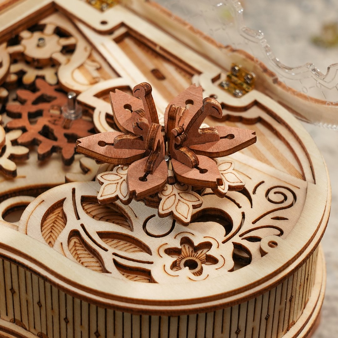 Robotime AMK81 ROKR Magic Piano Mechanical Music Box 3D Wooden Puzzle