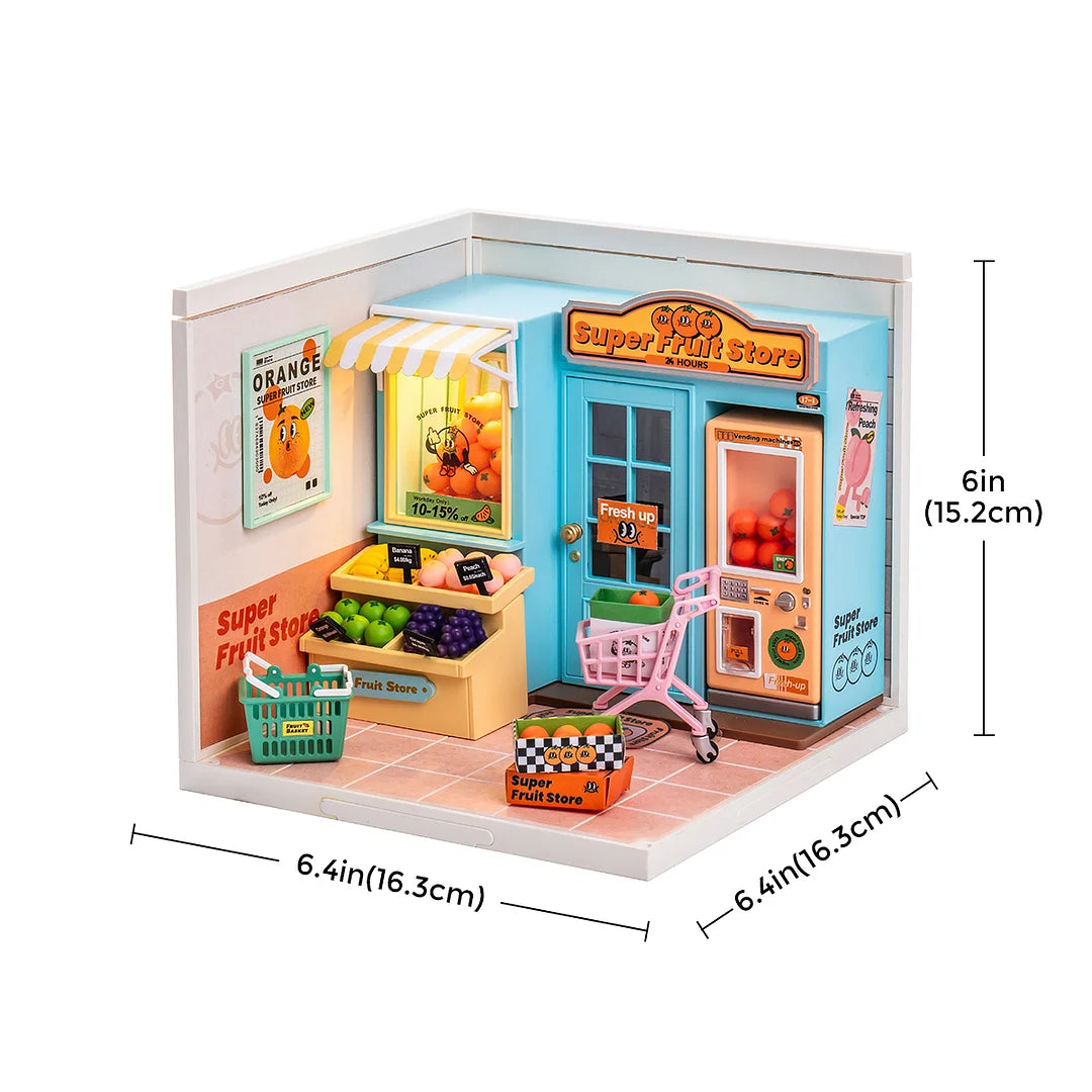 Robotime DW003 Fruit Store Plastic DIY Miniature House Kit