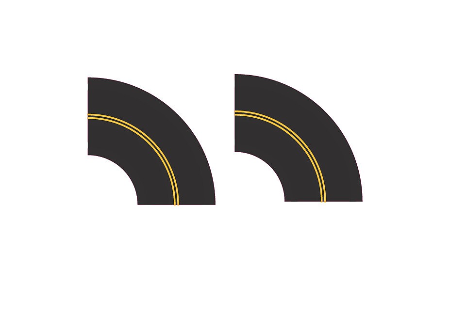 Easy Streets 3152000 HO Easy St. Fresh Asphalt Tight Curve