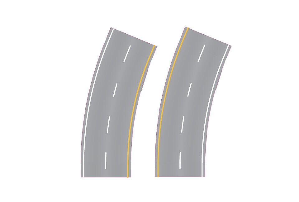Easy Streets 3153011 HO Aged Asphalt Broad Curve Interstate