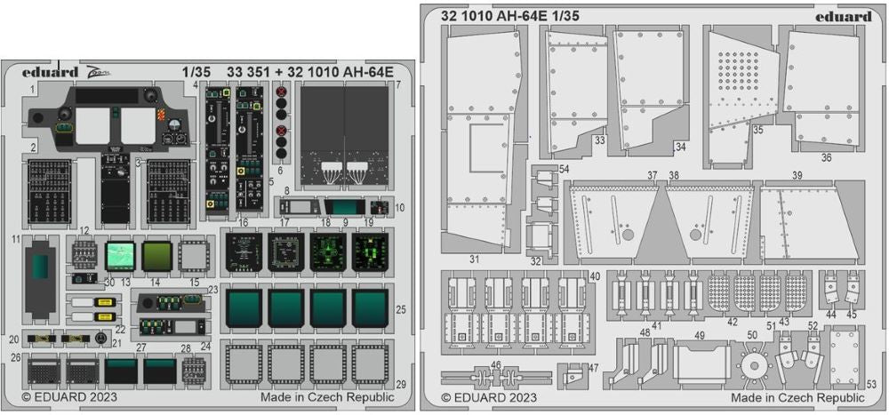 Eduard 321010 1:35 Takom AH-64E Aircraft Photo Etched Detail Parts