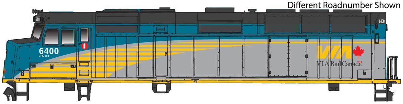 Walthers 910-19472 HO VIA Rail Canada EMD F40PH Diesel Locomotive #6460 w/DCC
