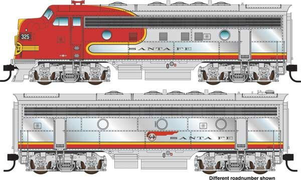 Walthers 910-19961 HO SF EMD F7 A-B Diesel Loco w/ ESU Sound & DCC #329L, #329A