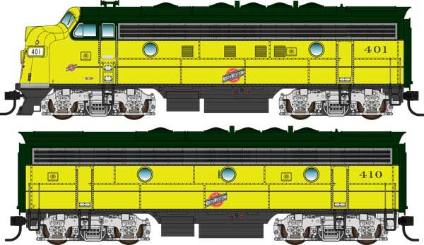Walthers 910-19968 HO CNW EMD F7 A-B Diesel Loco w/ ESU Sound & DCC #401, #410