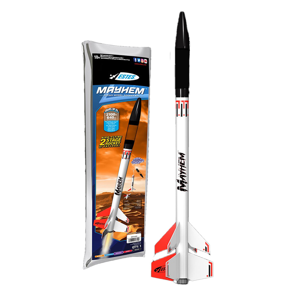 Estes 001320 Mayhem Flying Model Rocket Kit