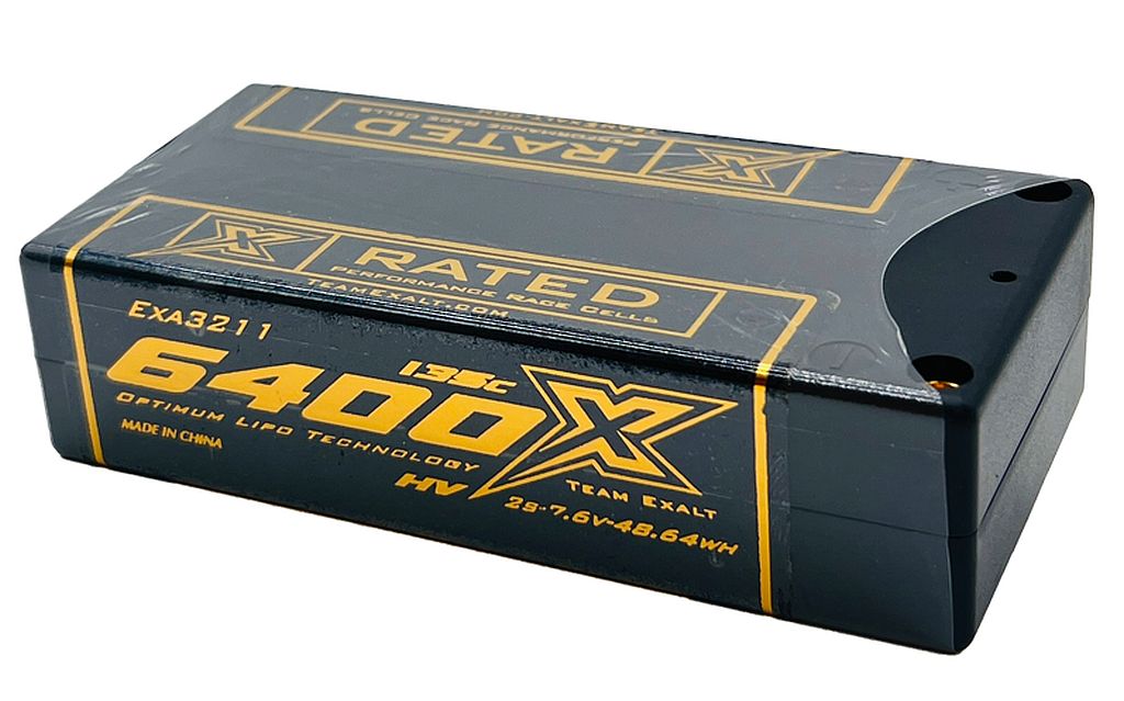 Exalt 3211 X-Rated 2S 135C HVX Hardcase Shorty Lipo Battery with 5mm Bullets