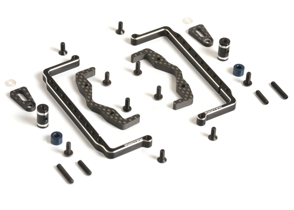 Exotek Racing 2365 Black Aluminum & Carbon Fiber Shorty Pack Tray & Cups Set