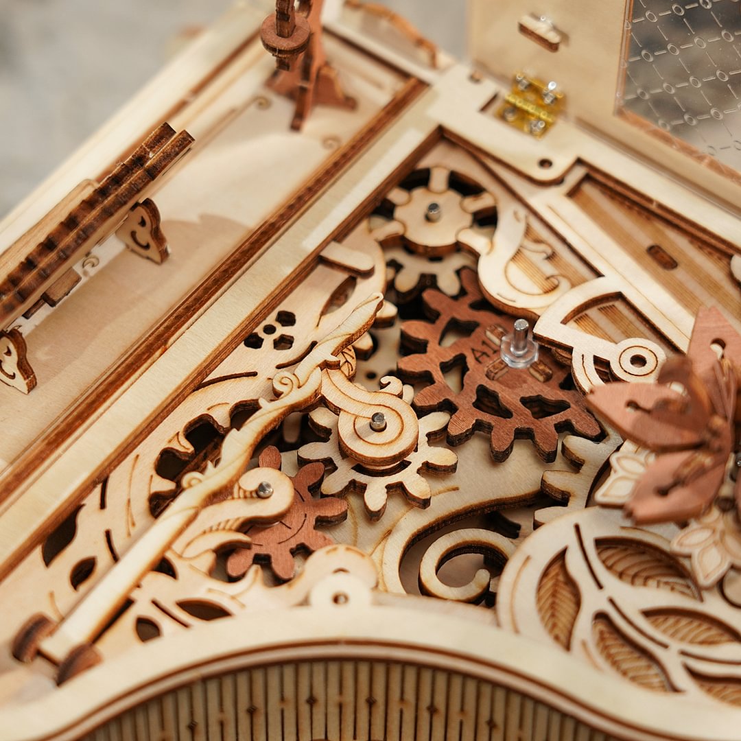 Robotime AMK81 ROKR Magic Piano Mechanical Music Box 3D Wooden Puzzle