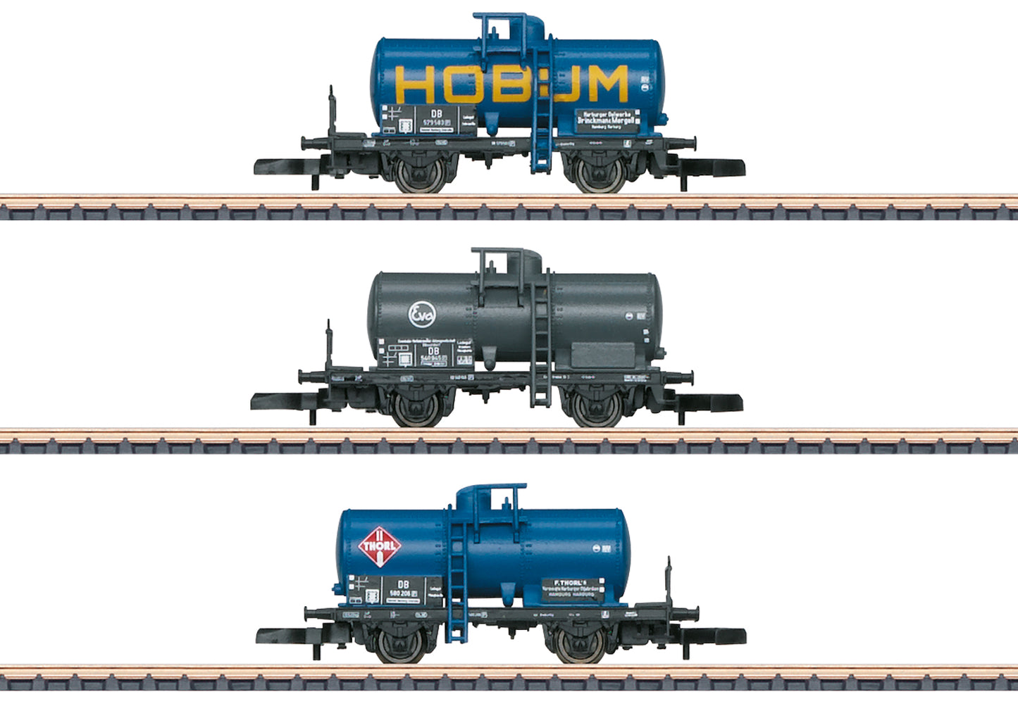 Marklin 82326 Z 2-Axle Tank Car with Brakeman Platform (Set of 3)