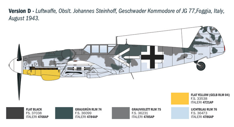 Italeri 1483 1:72 Bf 109 G-6 Aces Fighter Aircraft Plastic Model Kit