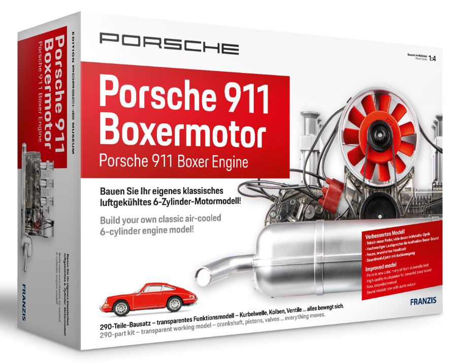 Franzis Engine Model Kits 671400 1:4 Porsche 911 Engine Plastic Model Kit