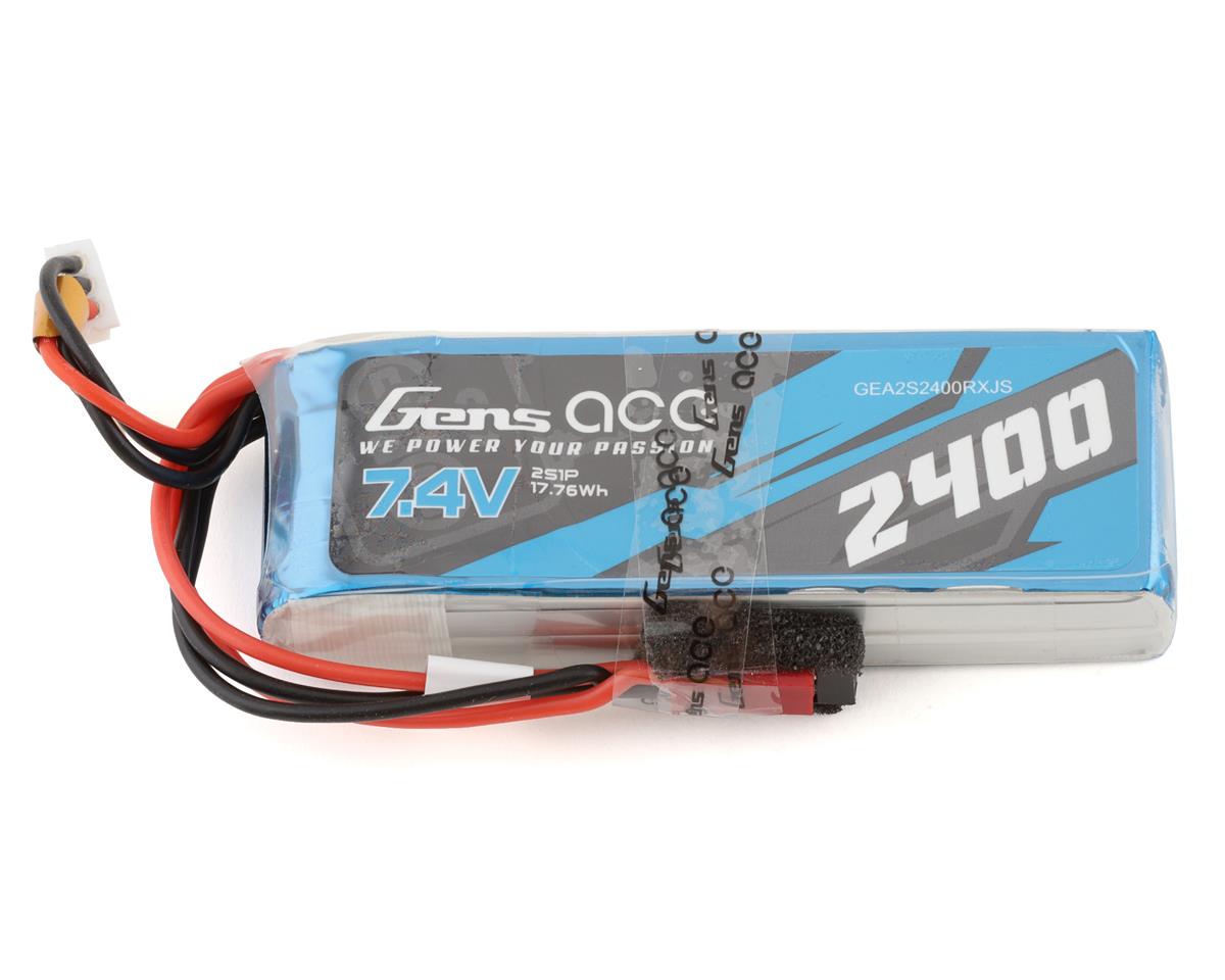 Gens Ace GEA2S2400RXJS 2S LiPo Receiver Battery with JST and RX Connector