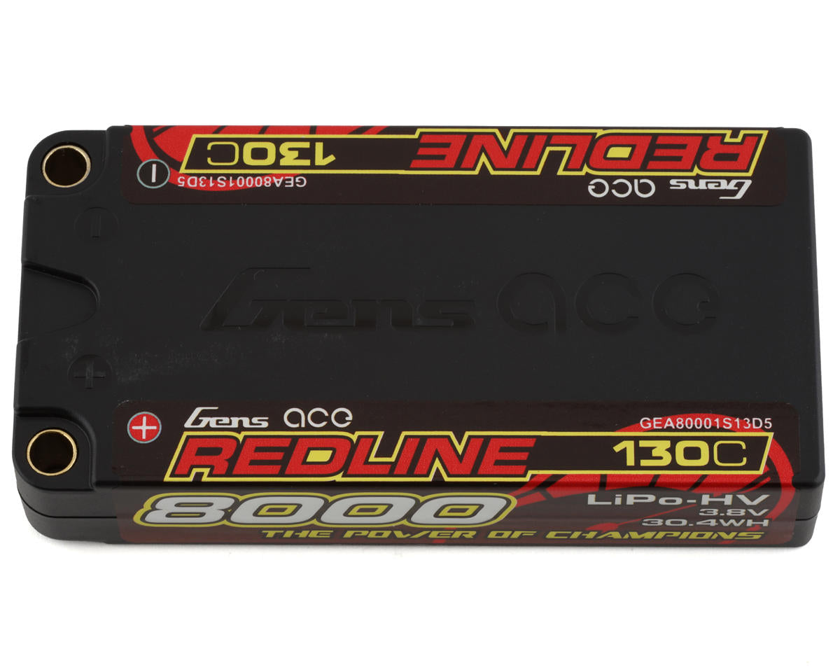 Gens Ace 80001S13D5 3.8V/8000mAh Redline 1S LiHV LiPo LCG Battery 130C