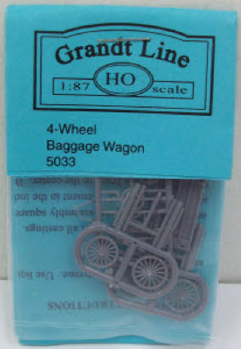 Grandt Line 5033 HO Scale 4 Wheel Baggage Wagon Plastic Kit