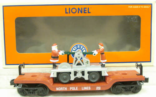 Lionel 6-26843 O Gauge Christmas Flatcar With Handcar LN/Box