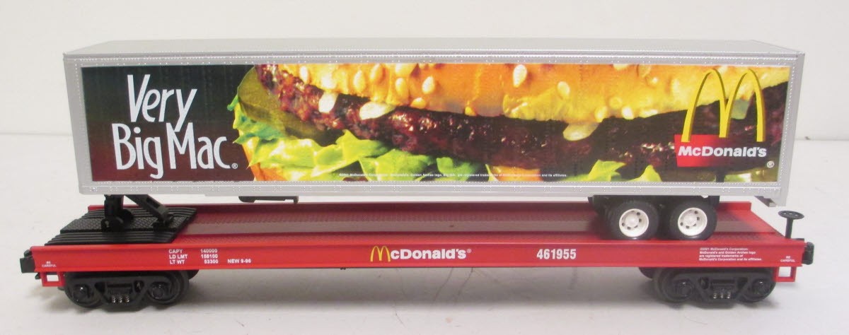 MTH 20-98134 O McDonalds Flatcar w/Trailer #461955 LN/Box