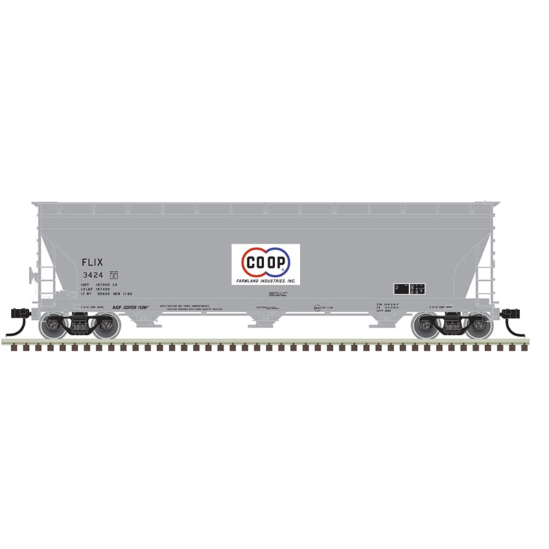 Atlas 20006944 HO Farmland CO-OP FLIX ACF 4650 Centerflow Hopper # 3433