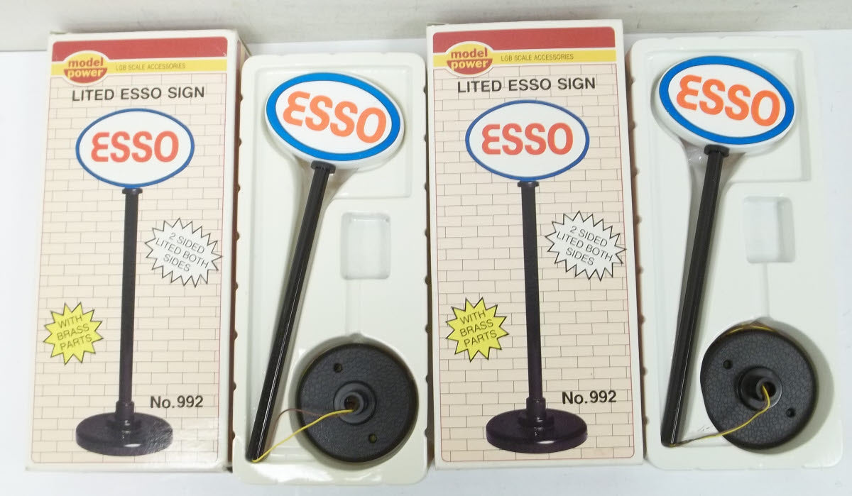 Model Power 992 G Scale Esso Station Sign (2) EX/Box