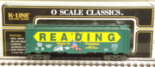 K-Line K-7615 O Gauge Reading Classic Boxcar #7615 LN/Box