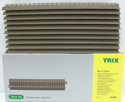 Trix 62188 HO 188.3MM Straight C-Track Section LN/Box