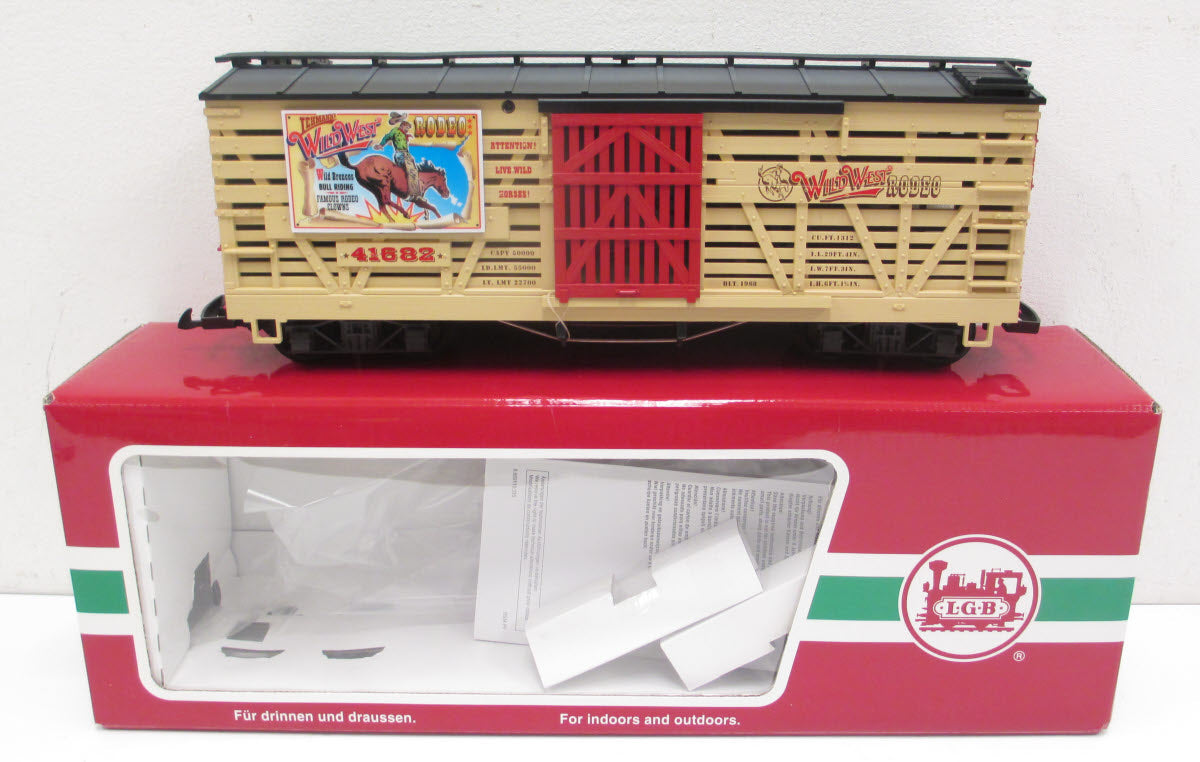 LGB 41682 G Gauge Wild West Rodeo Musical Stock Car LN/Box