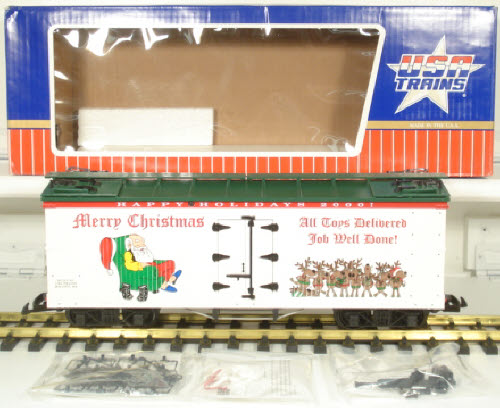 USA Trains R13018 G 2000 Christmas Reefer Car LN/Box