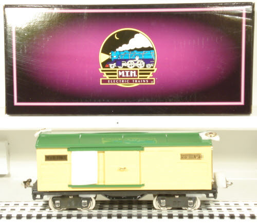 MTH 10-2059 Standard Gauge 500 Series Cream and Green Box Car NIB