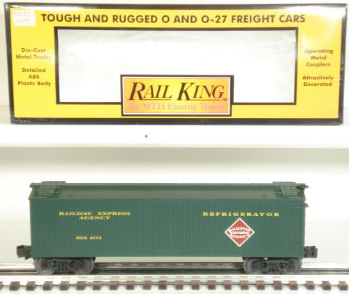MTH 30-7810 O Gauge Railway Express Agency Refrigerator Car #6113 LN/Box
