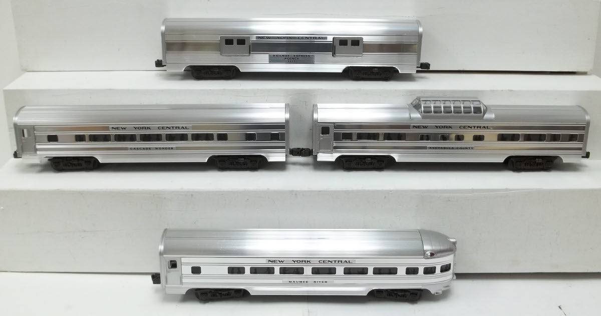 MTH 20-6013 O New York Central 60' Aluminum Passenger Car Set (Set of 4) LN/Box