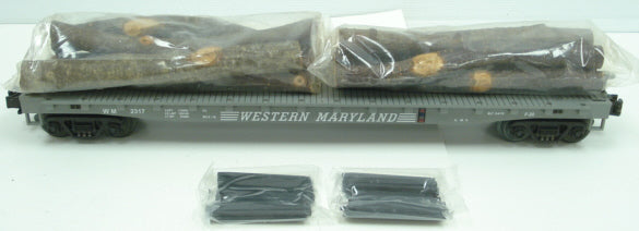 MTH 20-98102 O Western Maryland Flatcar with Log Load #2317 LN/Box