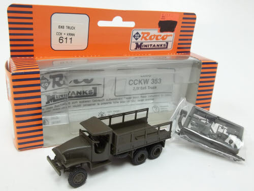 Roco 611 HO Scale MiniTanks CCK+ Kran 6 x 6 Military Plastic Truck