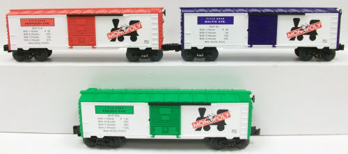 Lionel 6-39310 O Gauge Monopoly Boxcar 3-Pack #3 NIB