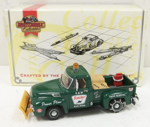 Matchbox YRS04-M 1:43 Diecast 1954 Sinclair Ford F-100 Snow Plow Pickup Truck