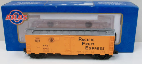 Atlas 8518-1 O Gauge Pacific Fruit Express 40' Steel 3-Rail Reefer Car LN/Box