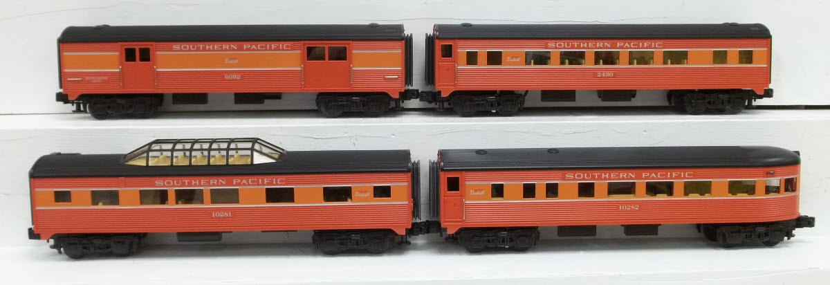 MTH 30-6060S O Southern Pacific Streamlined Passenger Car Set (Set of 4) LN/Box